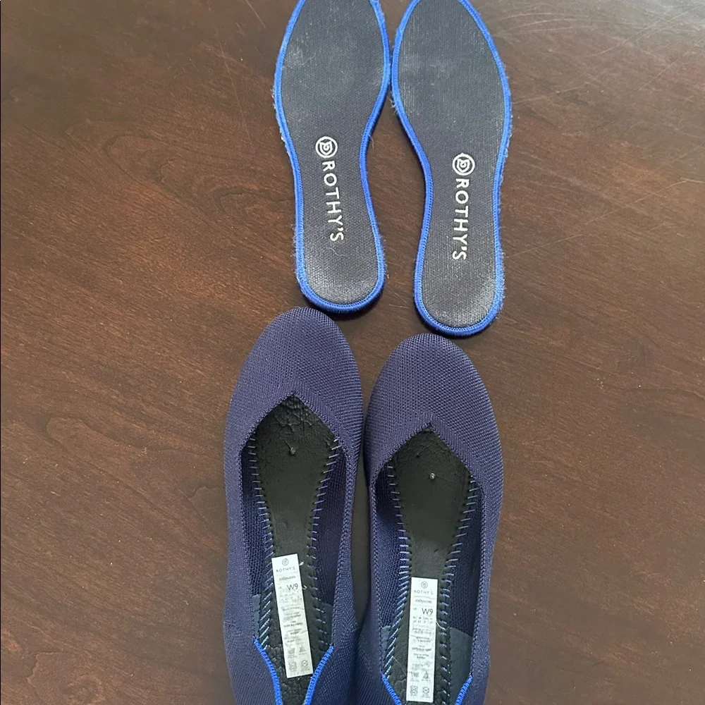 Rothy's The Flat Navy Blue Round Toe Slip-on Ballet Shoes Size 9 - Picture 10 of 10